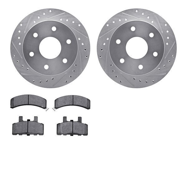 7302-48019, Rotors-Drilled and Slotted-Silver with 3000 Series Ceramic Brake Pads, Zinc Coated, Dynamic Friction Co, Mfr#: 7302-48019